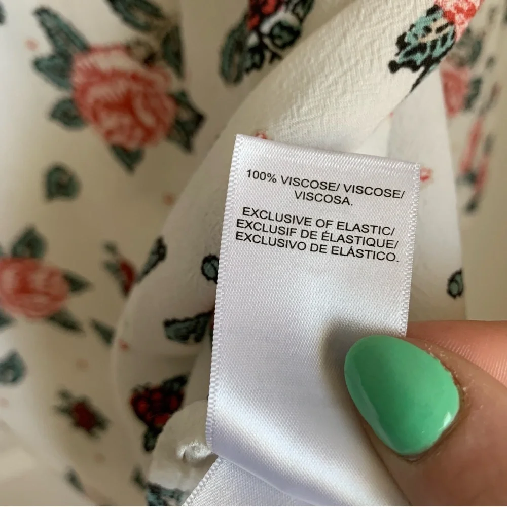 Lucky Brand White Rose Floral Long Sleeve Blouse, size M - Picture 6 of 8